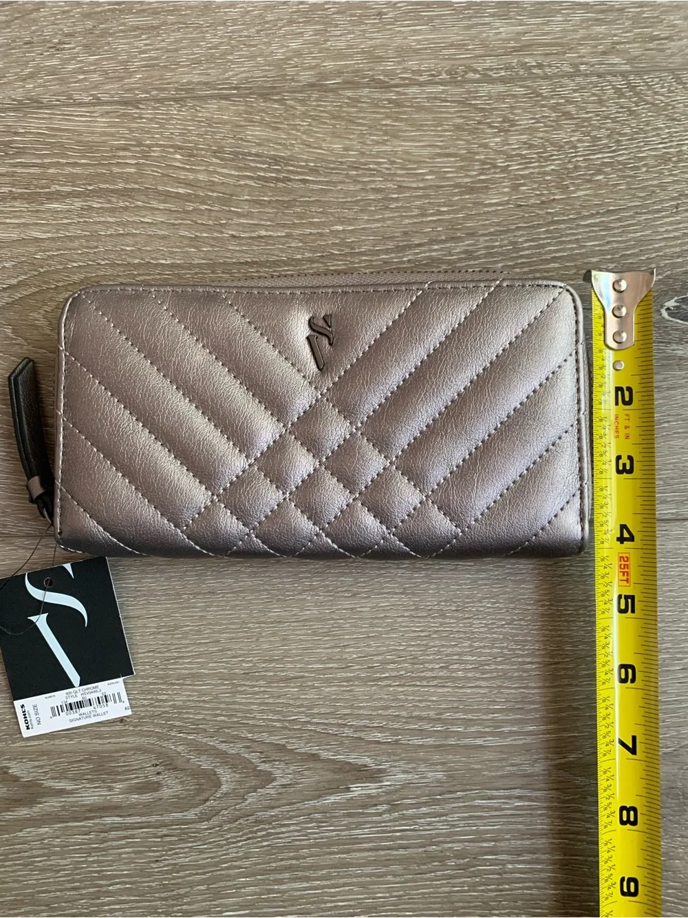 Simply Vera Vera Wang Women's  Signature Wallet Moon Rock Zipper Closure